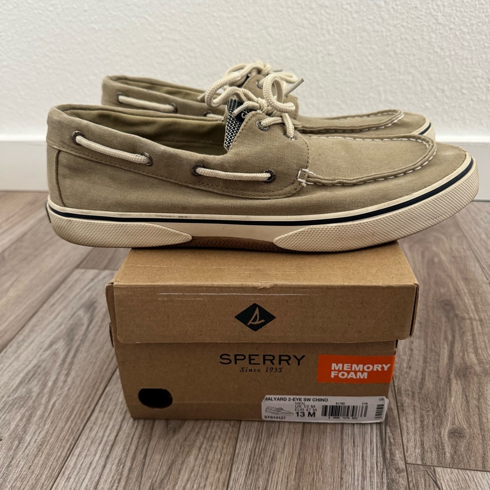 Sperry Top-Sider Chino Boat Shoes - Men’s Size 13 - Memory Foam